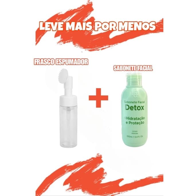 Kit Sabonete Facial Di grezzo Detox + Frasco Pump Espumador