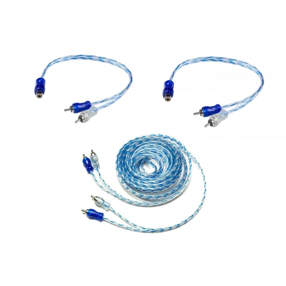 Kit Cabo Rca 5 Metros + 2 Y 2m/1f Para Módulo Amplificador