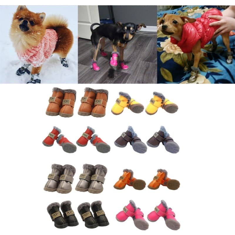 Bota De Sapato Para Cachorro Estone Quente Antiderrapante Cachorros Pequenos , Médios E Grandes