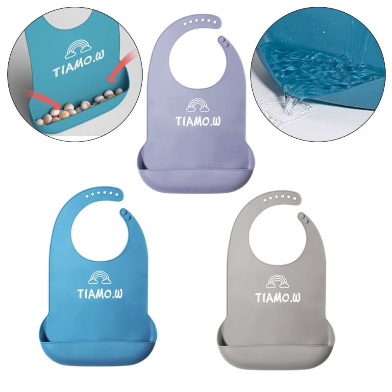 KIN Babadores Para Adultos Atualizados À Prova D'água Eldly Babador Lavável De Silicone Com Bolso Protetor De Roupas Reu