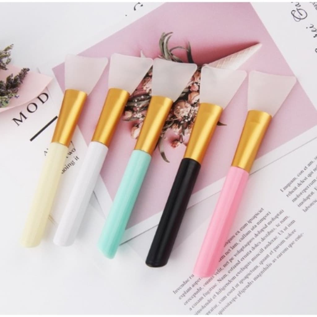 Pacote 12 Unidades Espatula silicone pincel acessorio aplicar skin care mascara facial creme serum base make cosmetico m