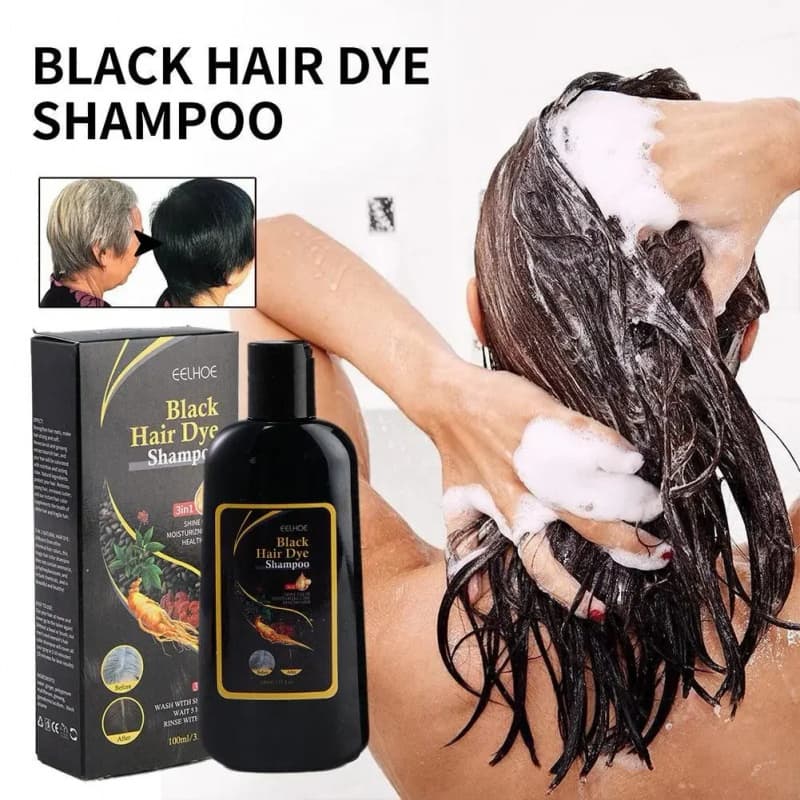 shampoo 3 em 1 para tintura de cabelo Shampoo Natural Herbal Hair Dye 3 Em 1 Cor De Cabelo Para Cabelos Preto Castanho Escuro Mulheres E Homens Cobertura Cinza