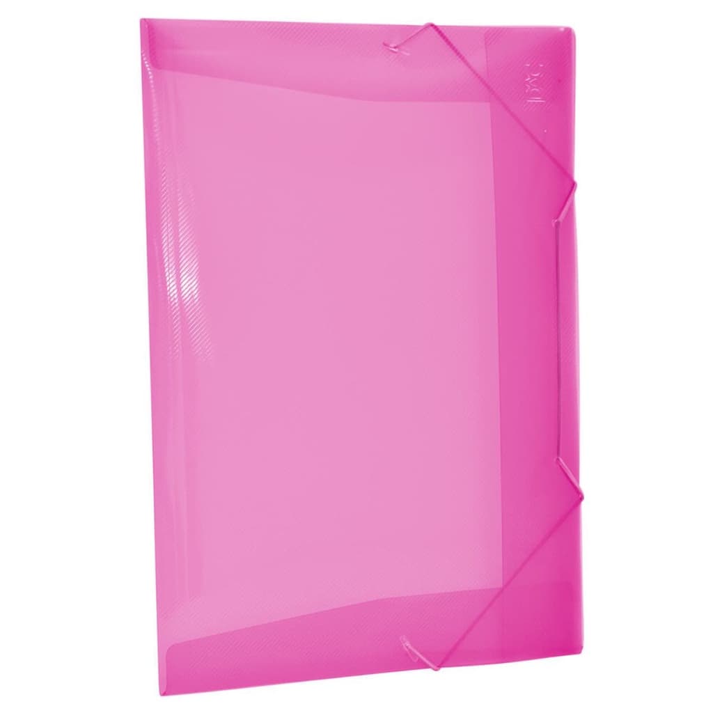 PASTA ESCOLAR ABA ELASTICA PLASTICA OFICIO BASIC ROSA SEM DORSO PLASCONY