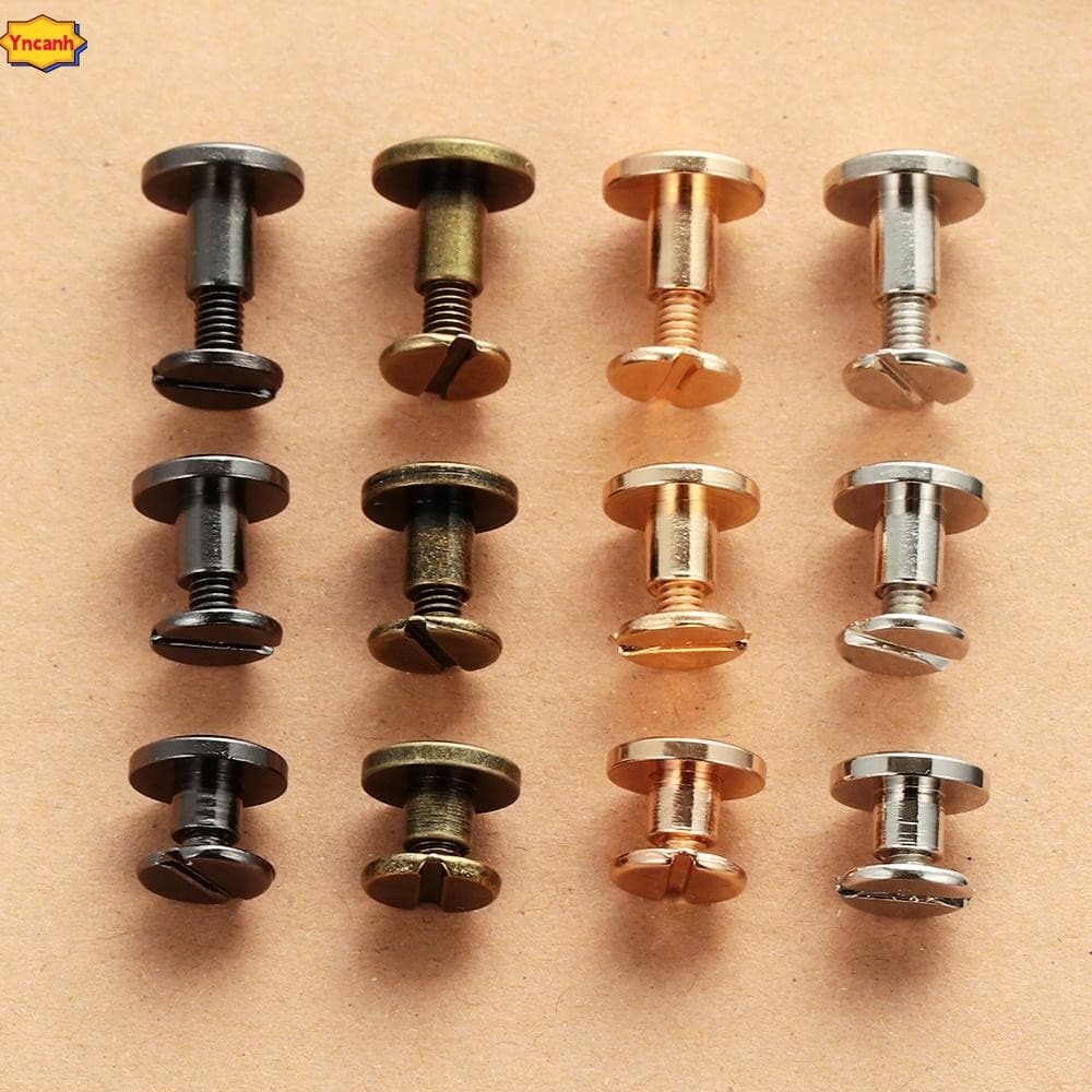 YNCANH 10 Peças 5/6.5/8mm Alça Rebites Parafuso Bagagem Artesanato Roupas/Bolsa/Sapatos Latão Prego Couro
