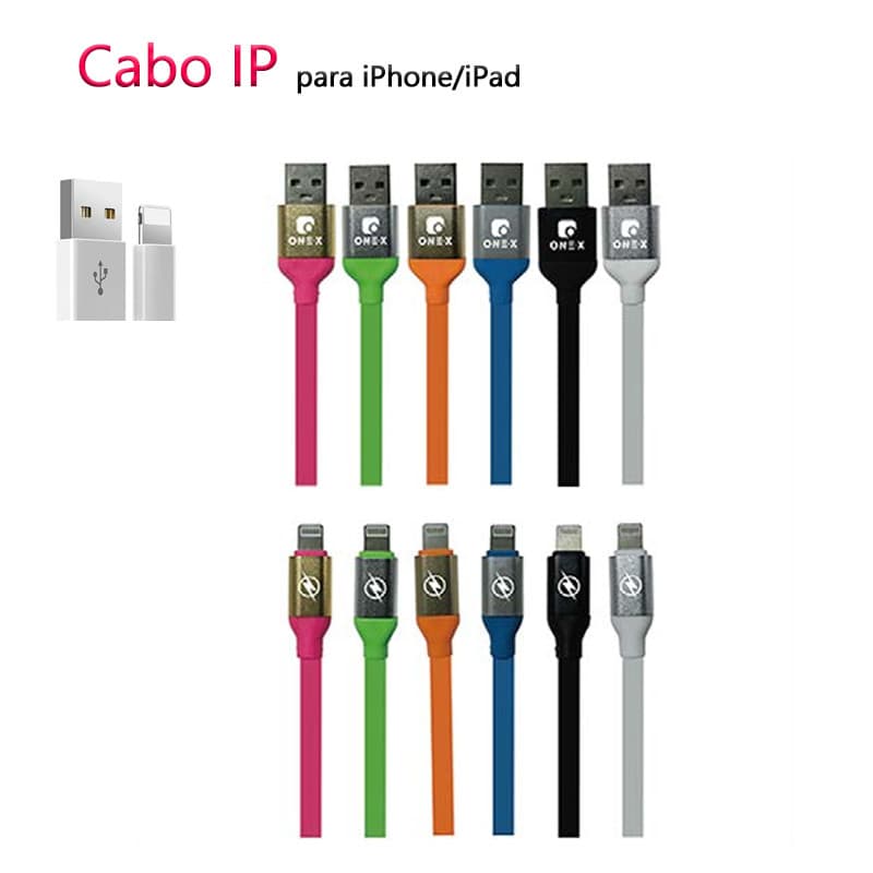 Cabo para iOS carregamento rápido iPhone iPad e iPod 1.2M USB de silicone Não emaranhado IP Cabo