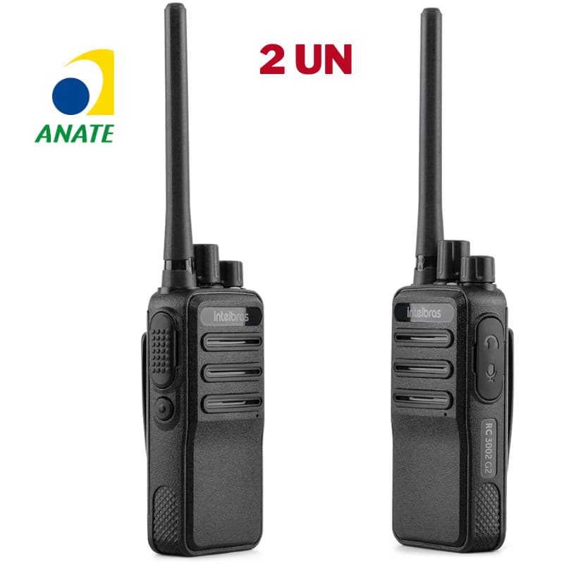 2x Rádio Comunicador INTELBRAS RC3002 G2 - Walkie Talkie HT