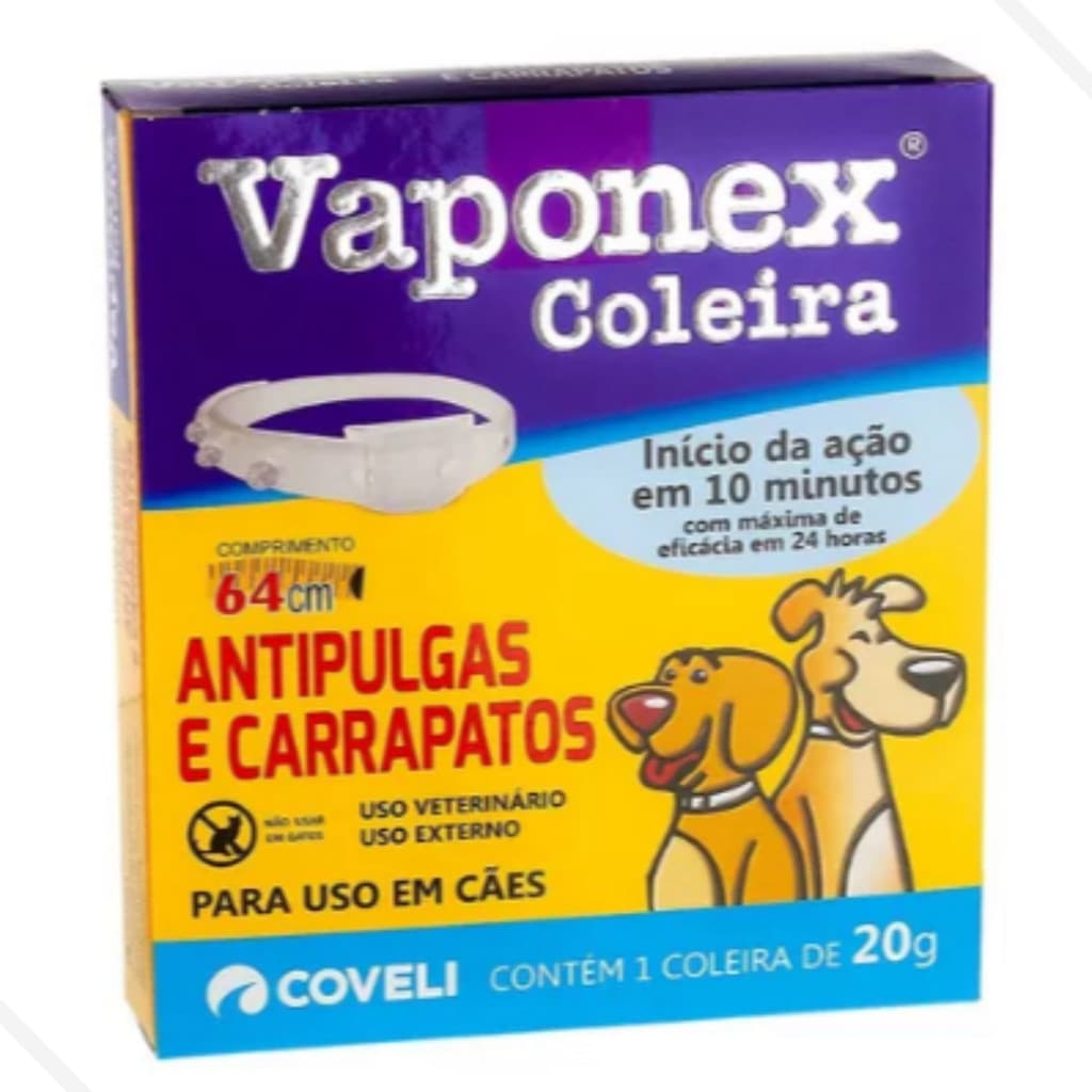 Coleira Antipulgas E Carrapatos Vaponex Coveli - 64cm