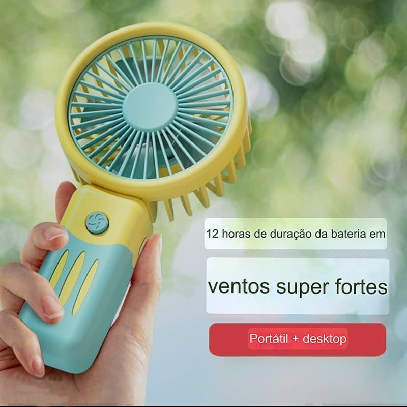 3 Modos De Mini ventilador portátil recarregável USB com suporte adequado para escritório e viagens