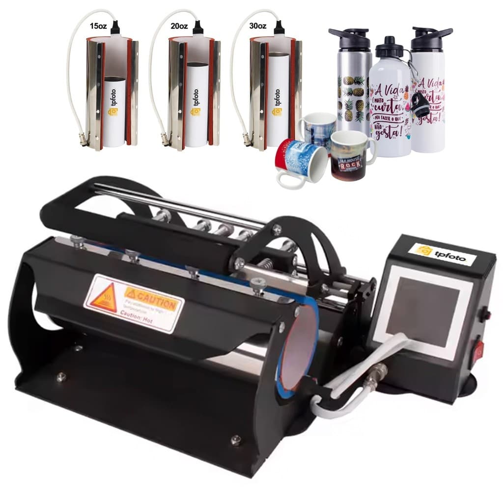 Prensa Térmica Dupla TPfoto SY-220 para Canecas, Squeezes e Copos - 220V