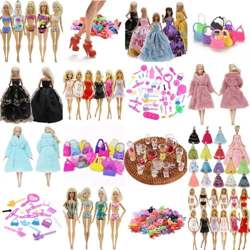 Pacote de Roupas e Acessórios Para Bonecas Sapatos Casaco Vestidos Bolsas Baby Doll Pijama Jogo de Chá  Brinquedos Diversos para Bonecas  - Sheilinha Confecção