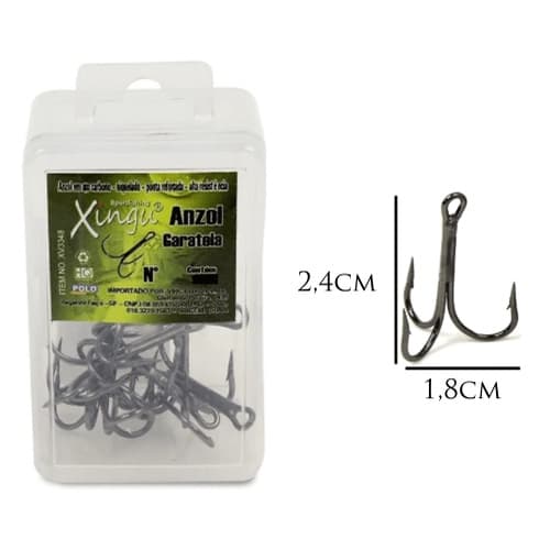 Kit 15 Anzol Garateia Lambada Xingu N-4 (2,4cm X 1,8cm)