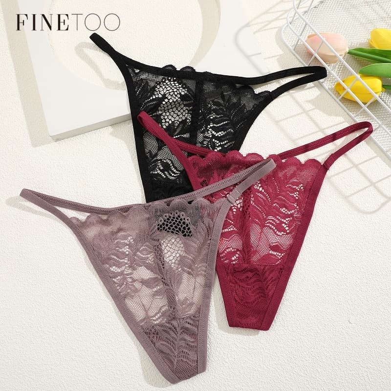 Finetooo Calcinha De Renda Para Mulher T-back Sem Costura Biquíni S-XL