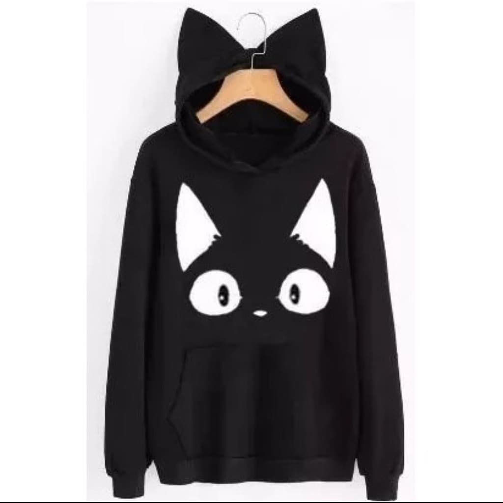 Moletom Blusa Canguru Gato Capuz Com Orelhas Unissex promoção