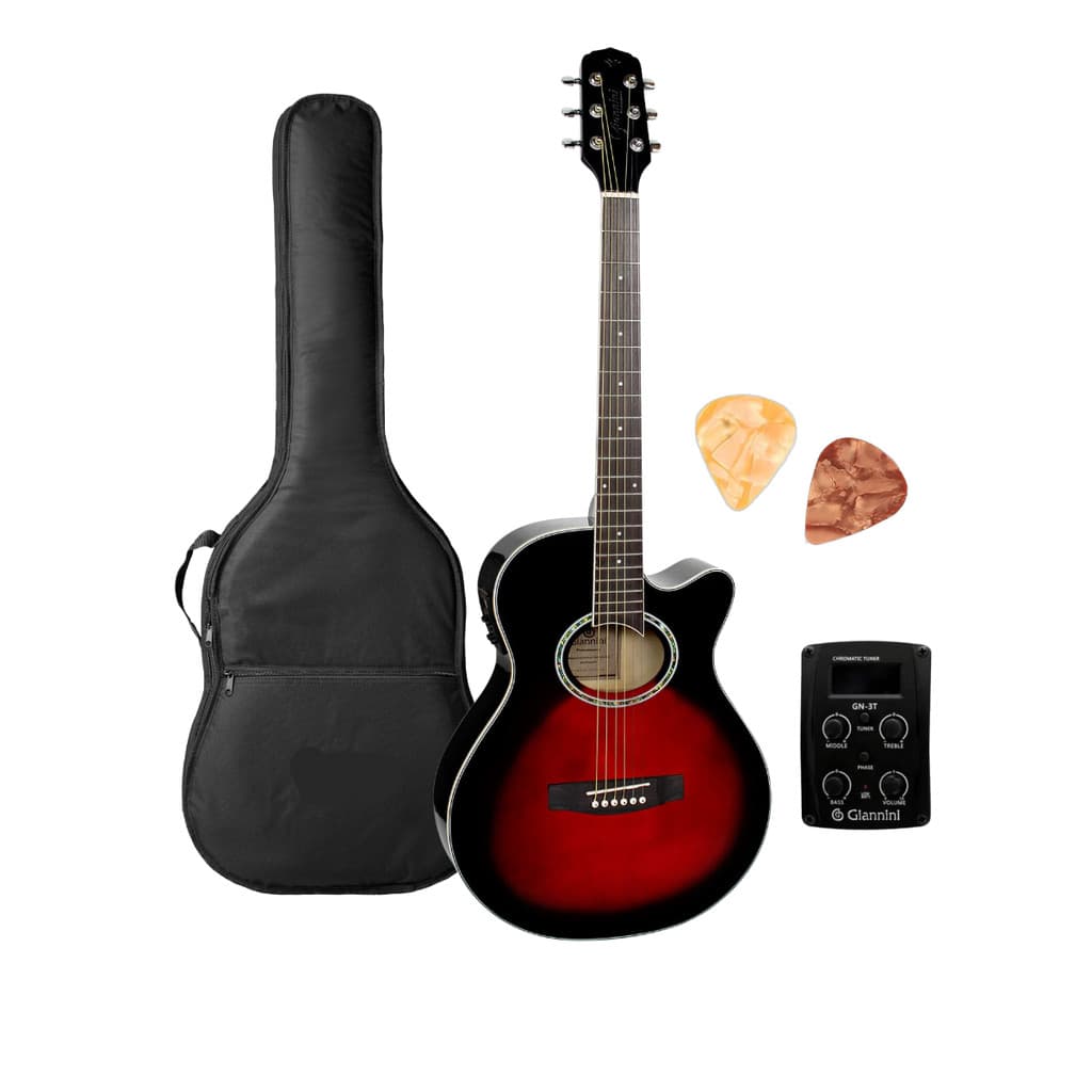 Violão Giannini elétrico aço GSF1D CEQ BRB + capa almofadada