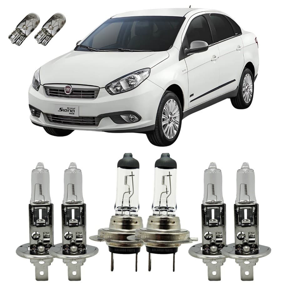 Kit Lâmpadas Originais 3200K Gran Siena Alto Baixo Milha T10
