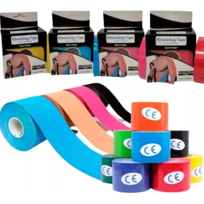 Kit 5 Tape Esportiva Elástica 5cmx5m - Ideal para Taping e Alívio de Lesões