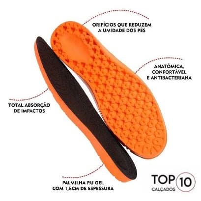 Top Kit 3 Pares Palmilha Gel P.U Ortopédica Macia Confortável Ideal para Quem Sente Dores