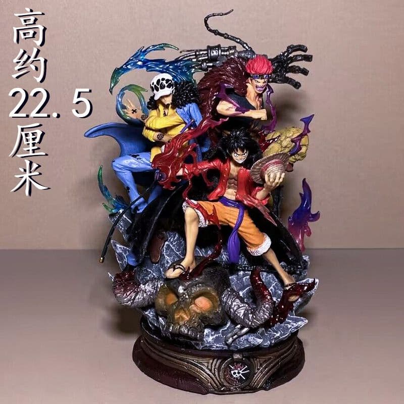 One Piece Supernova One Piece Três Capitão (Luffy Rocky) Estátua de enfeites de figura em caixa colorida