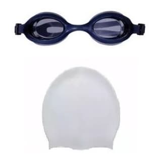 Óculos Natação Antiembaçante Touca Silicone Cinza Mor