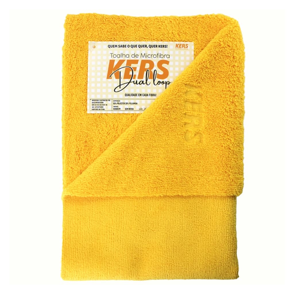 FLANELA DE MICROFIBRA AMARELA SEM BORDA 60 X 40CM 360GSM KERS