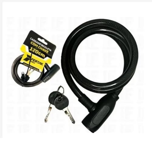 Cadeado para Bicicleta com 2 Chaves Fertak 120cm x 6mm
