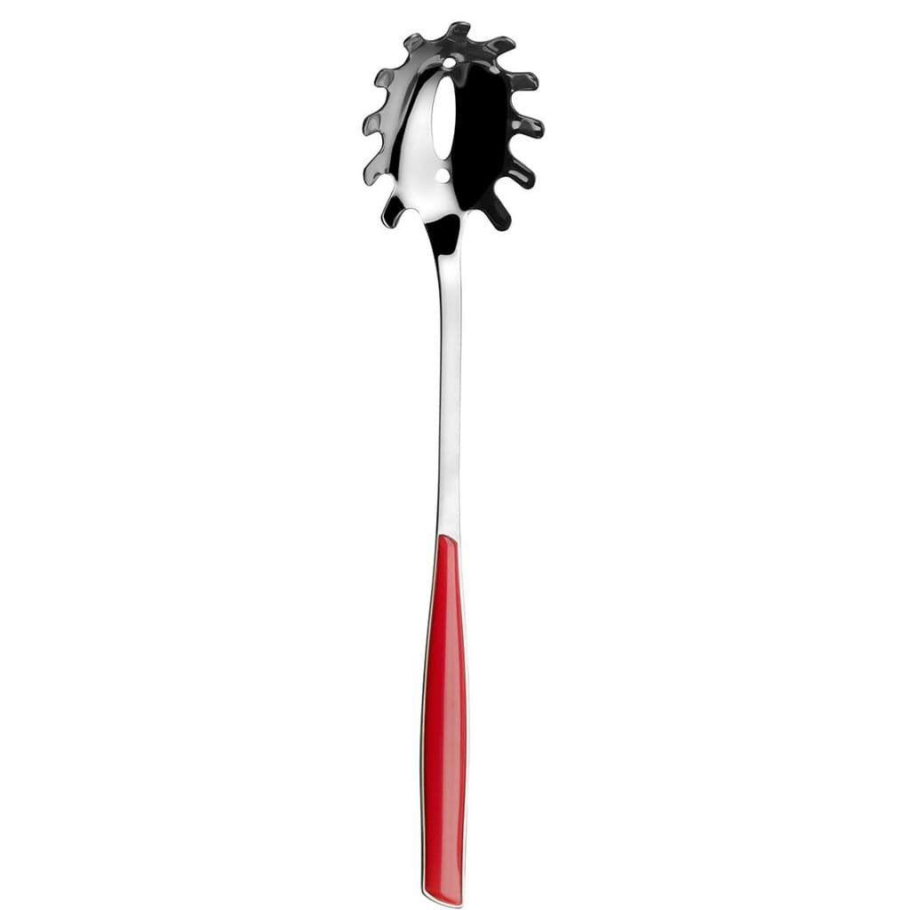 Colher Concha para Massa Macarrão Vermelho Inox Pegador Cozinha Massas Utensílios Espátula 30cm  Bugatti