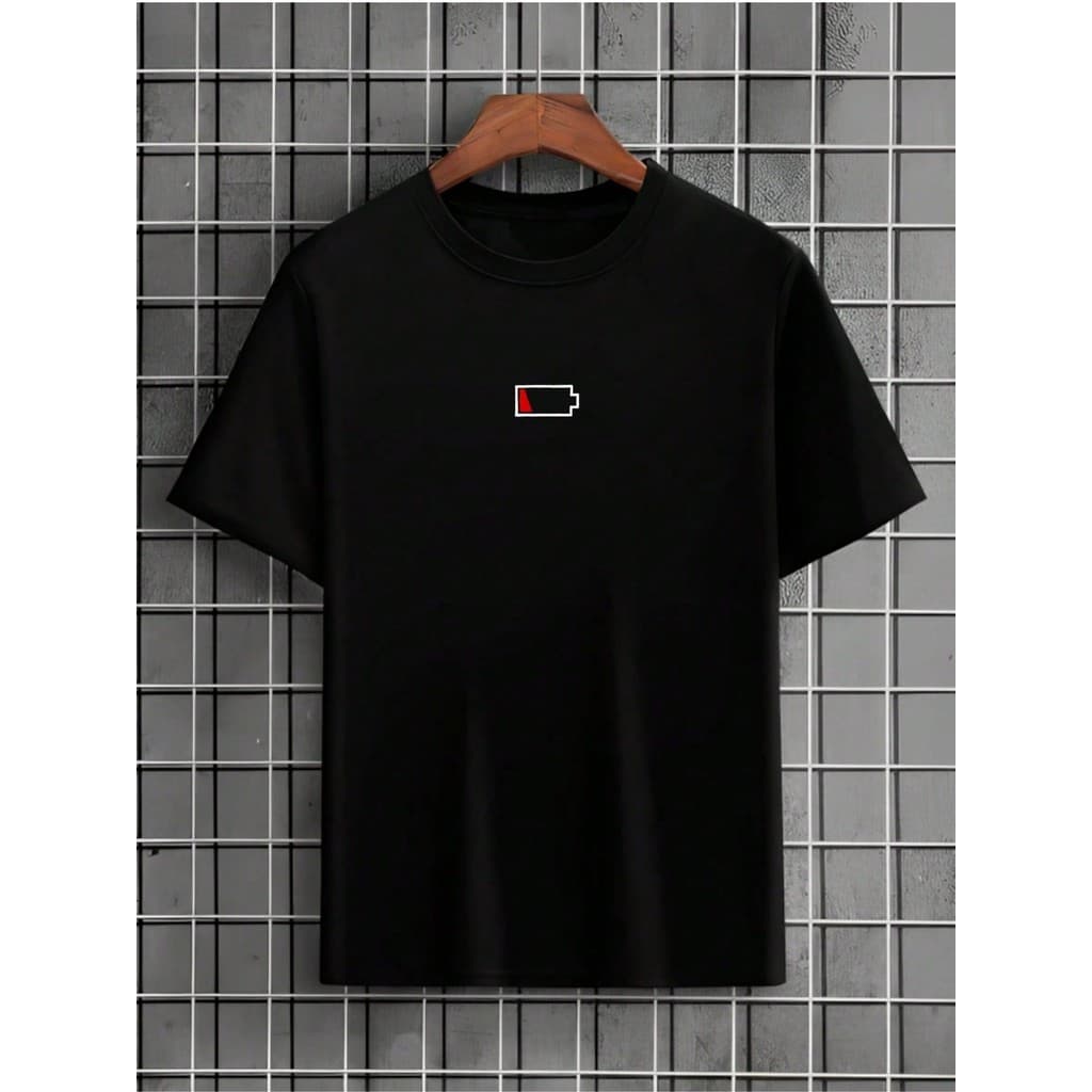 Camiseta Masculina 100% Algodão 30.1 Estampa Low Battery Camisa Blusa Sem Bateria