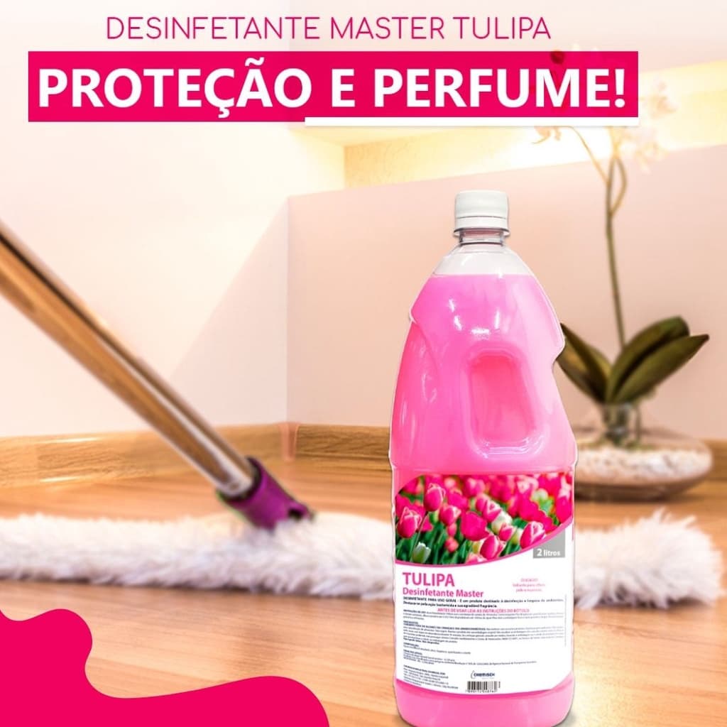 Desinfetante Master Tulipa 2L De Excelente Ação Bactericida