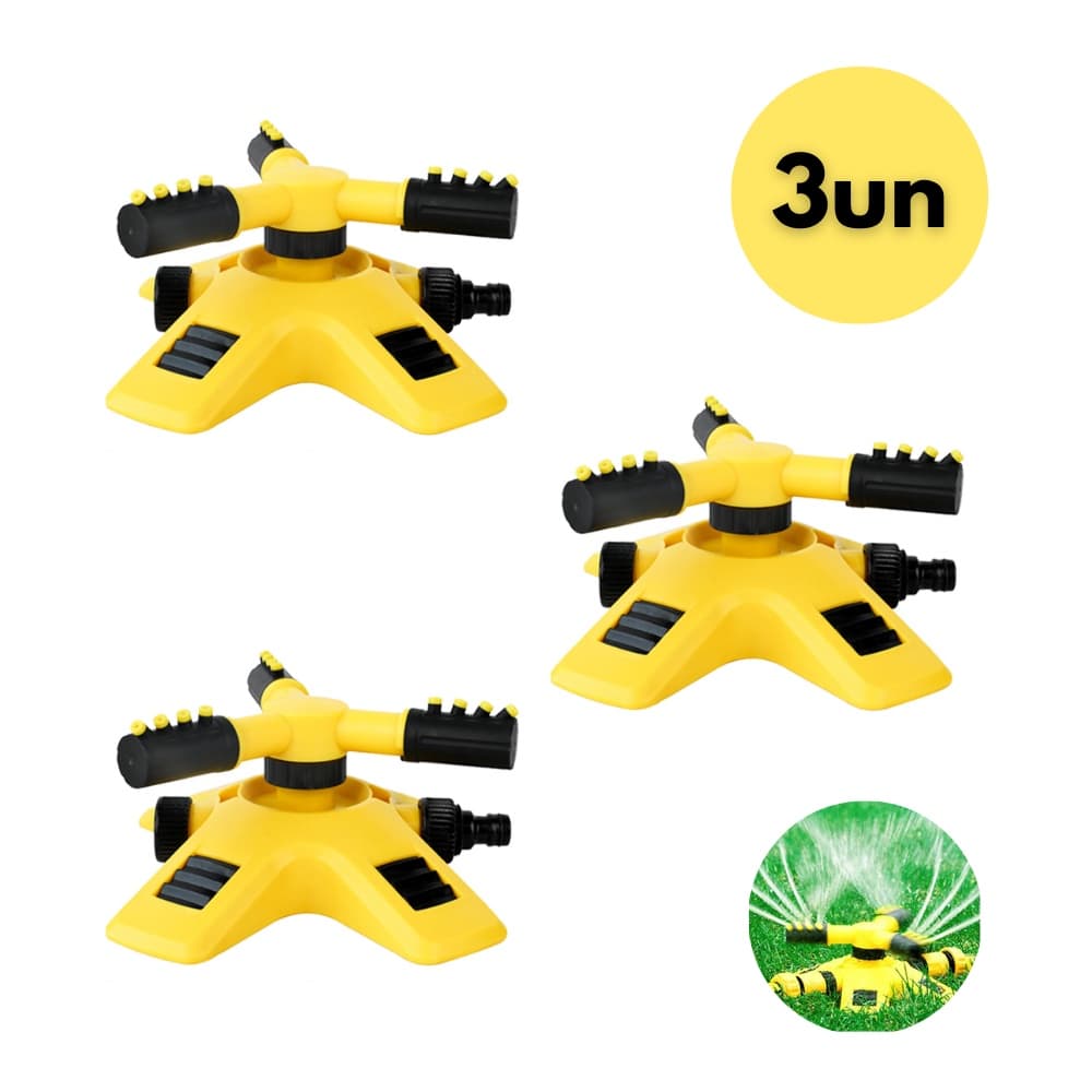 3 Irrigadores Jardim Giratório Horta 360 Aspersores Com 2 Modos Sprinkler