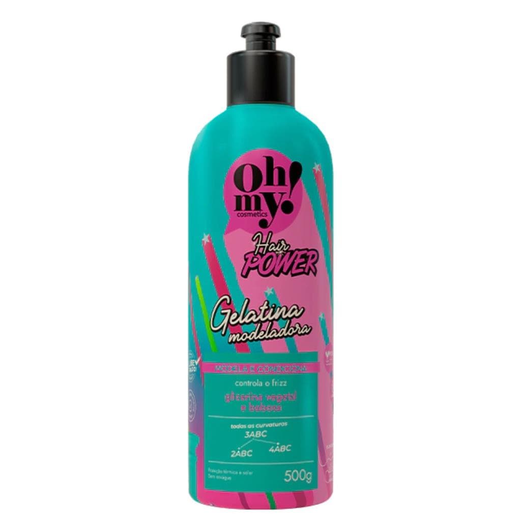 Gelatina Modeladora Hair Power Oh My! 500g Todas Curvaturas 2ABC - 3ABC - 4ABC