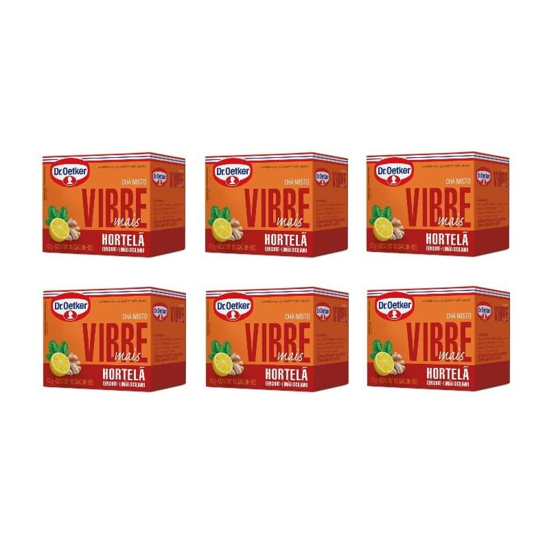 6un Chá Misto Vibre Mais Hortelã Gengibre Limão Siciliano 10 Saches - Dr. Oetker