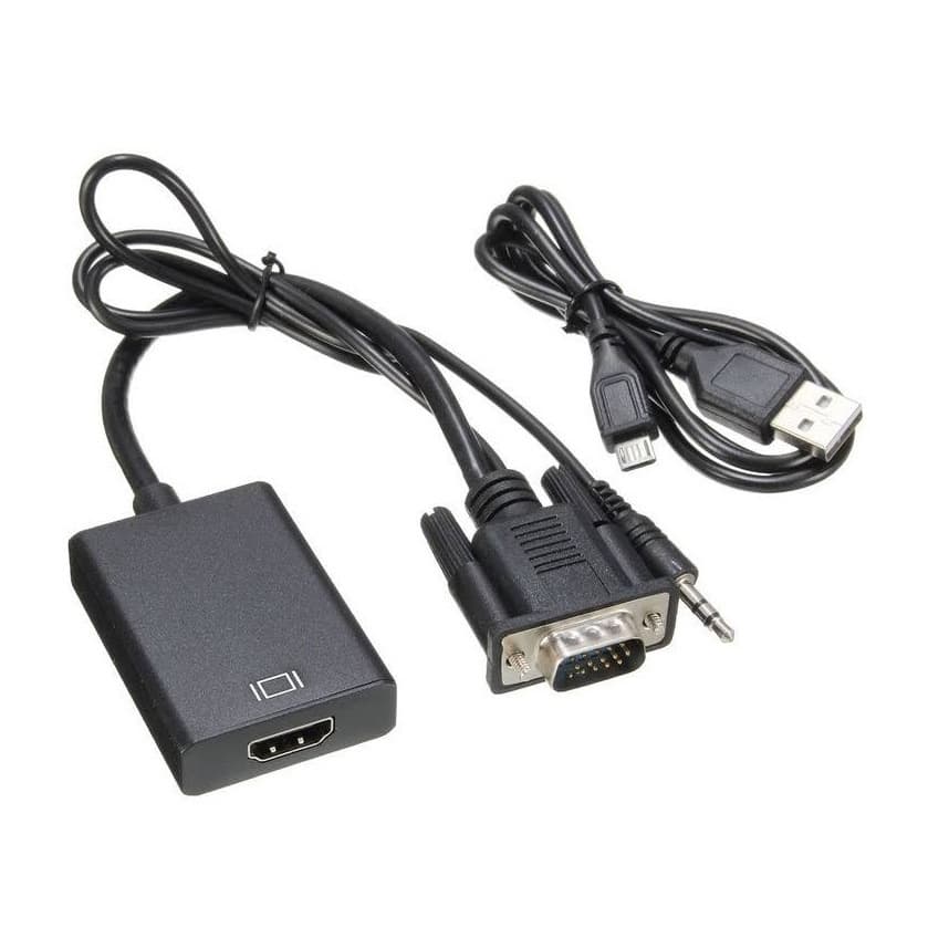 Cabo Mini Convesor Vga Para Hdmi Com Áudio E Vídeo Full Hd