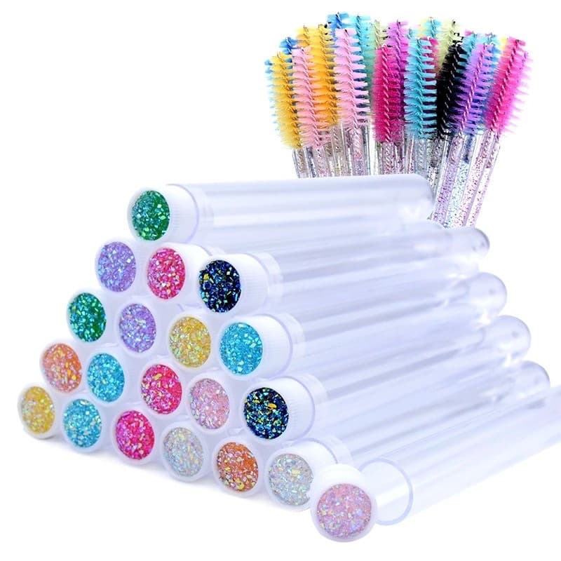 10PCS Escova De Cílios Descartável Com Máscara De Sobrancelha Tubular Varinha De Chaveiro Novo