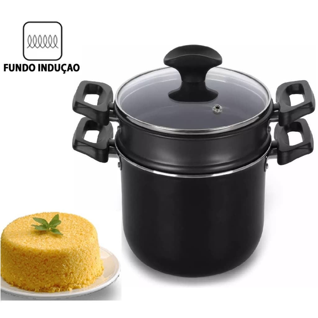 Cuscuzeira Fogão Indução Panela 2,4 Litros 16cm Antiaderente Multiflon