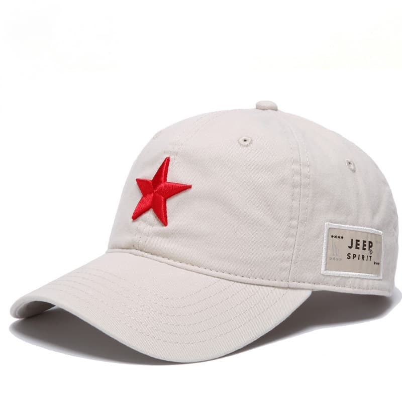 Jeep Jipe Clássico Chapéu De Baseball Cinco Estrelas Vermelho Algodão Lavado Pai Montanhismo