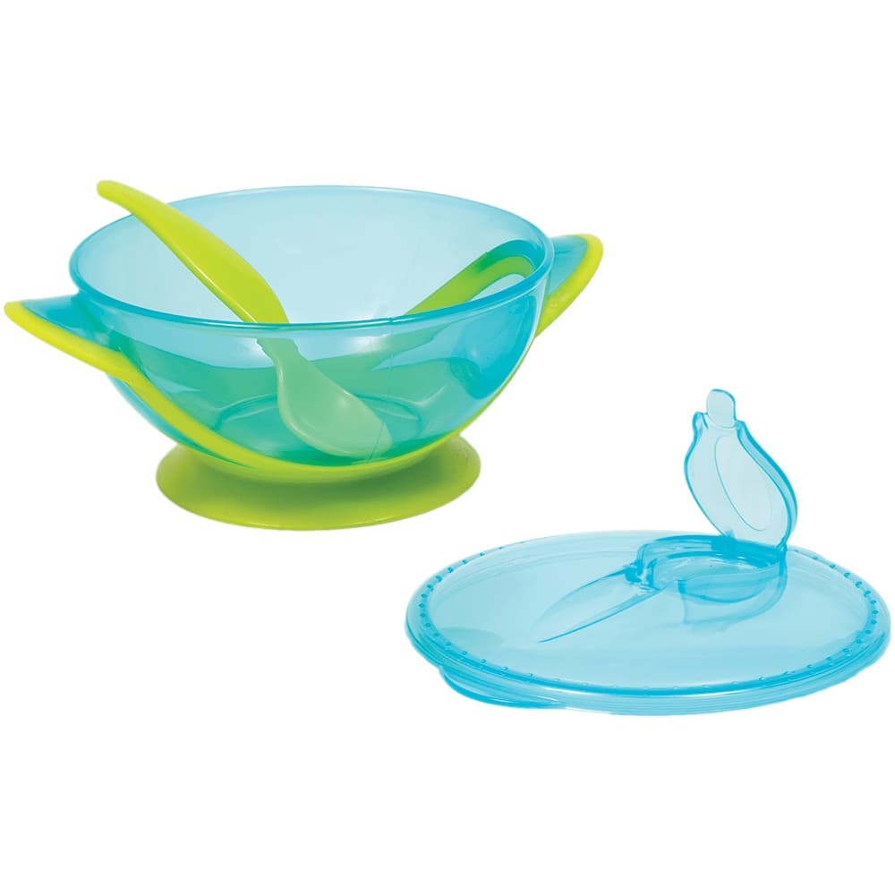 Kit 3 Peças Para Alimentação Infantil Com Colher E Tampa