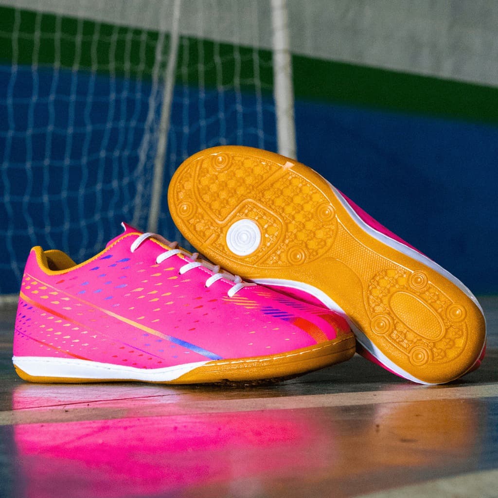 Chuteira Futsal Masculino e Feminino Lançamento Antiderrapante Reforçada Leve Confortável