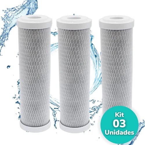 Refil Filtro Carvão Ativado Carbon Block 10 X 2,5 3 Unidades