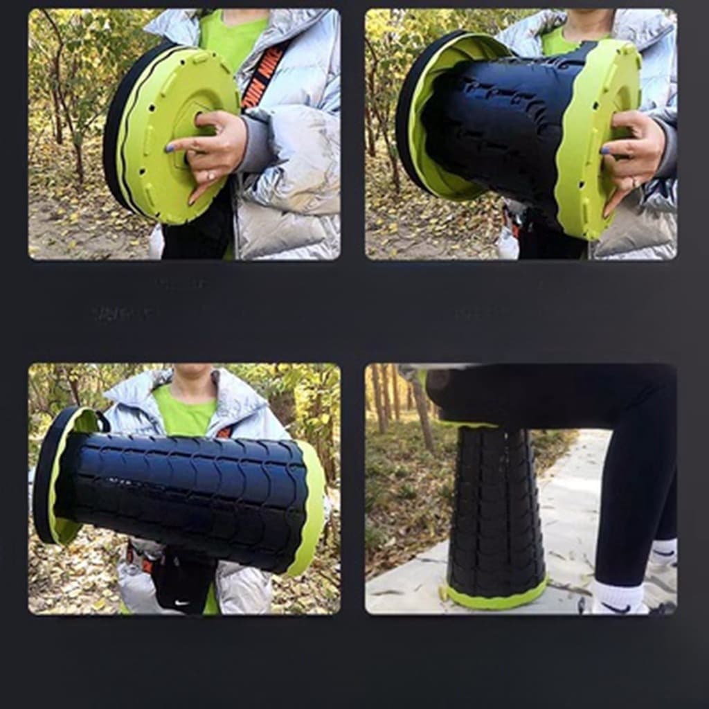 Banqueta Banco Retrátil Portátil com Alça Telescópica Banquinho Dobrável Ajustável Pesca Camping Caminhada Passeio