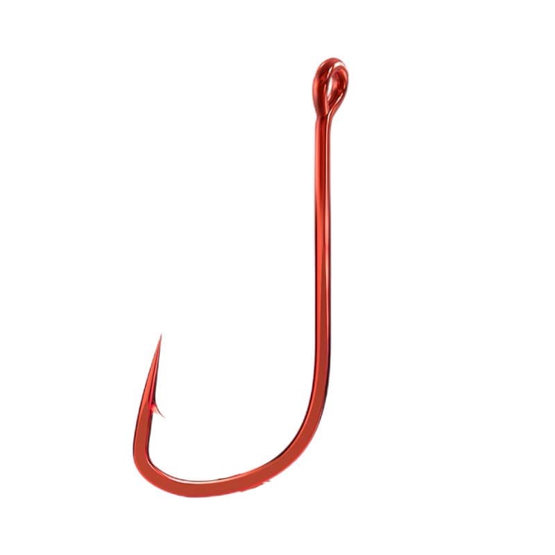 100pcs/bag Anzóis De Pesca Vermelhos Com Olho Isca Viva Aço Alto Teor De Carbono Mosca De Anzol