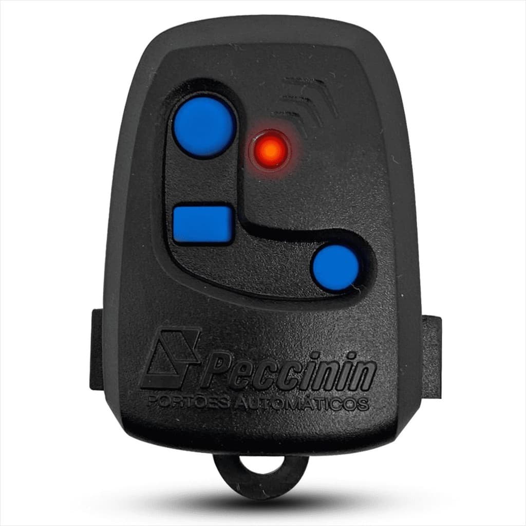 CONTROLE PORTÃO ELETRÔNICO PECCININ PRETO 3 TECLAS COM PILHA