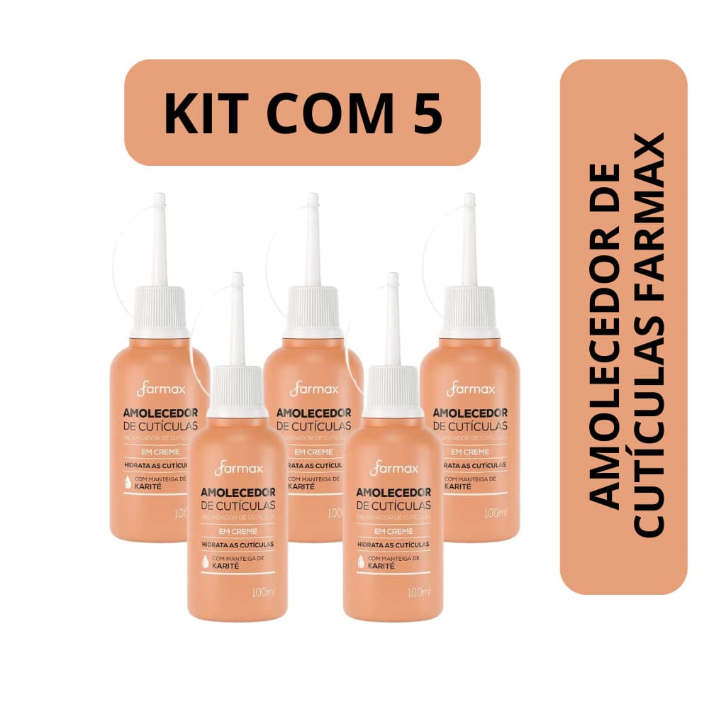 Amolecedor de Cutículas Farmax 100ml em Creme Kit c/5 Unidades