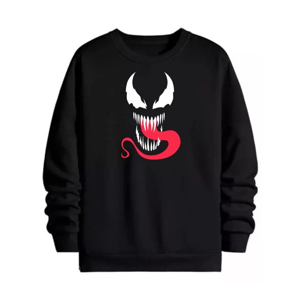 Moletom Venom Blusa de Frio Estampada Venom Marvel Sem Capuz Careca Malha Premium