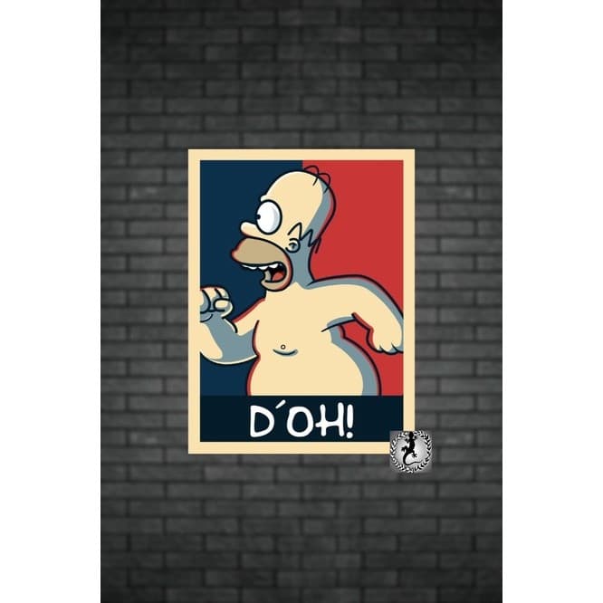 Quadro placa decorativa Homer D'oh 20x30  Alta Qualidade 4k