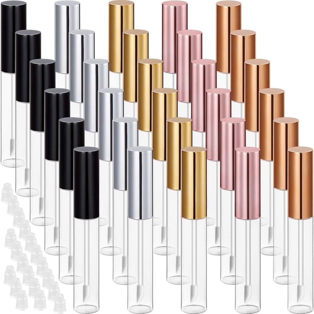 10 ml Empty Lip Gloss Tube with Rubber Stoppers Refillable Lip Gloss Bottle Clear Lip Balm Container Women Girls DIY