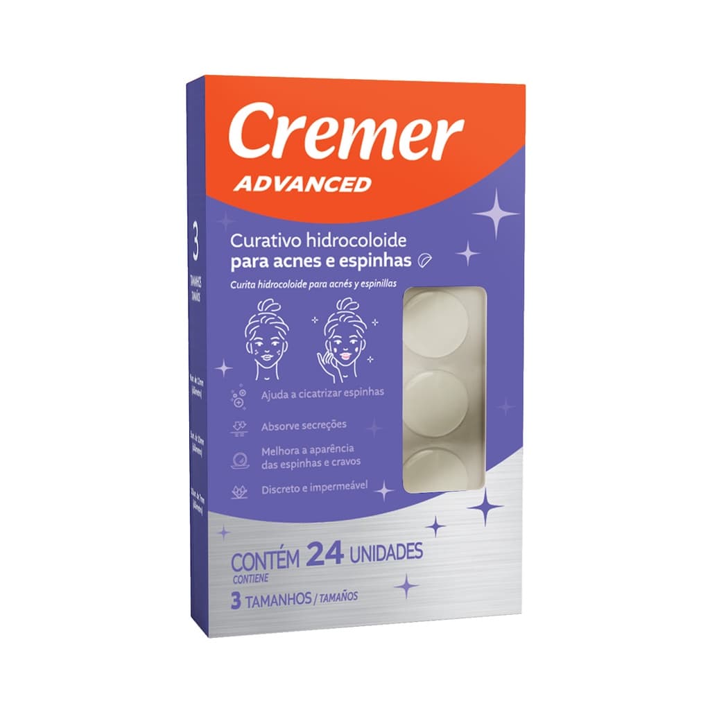 Curativos Hidrocoloide p/ Acnes e Espinhas 24 unidades