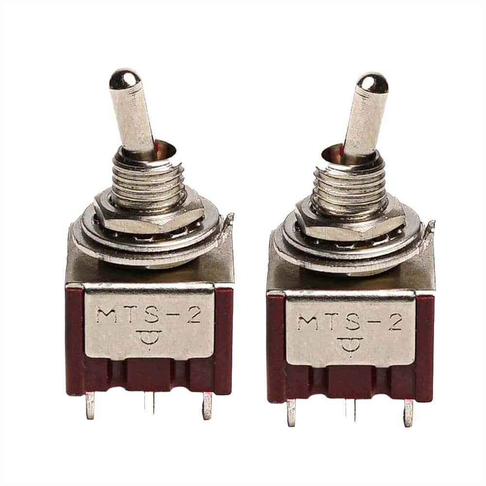 Kit Com 02 Chaves Dpdt Toggle Switch 2 Vias On/On Para Pedal Efeito