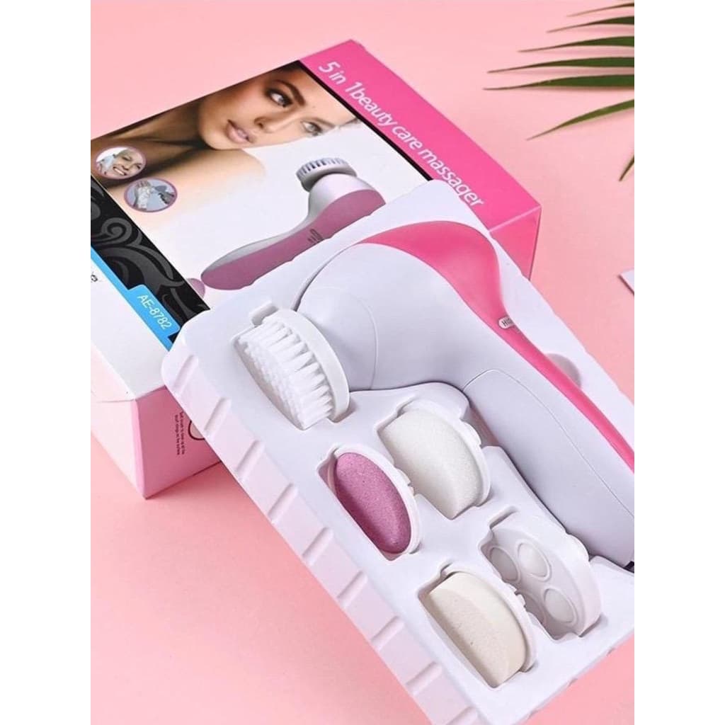 HYQ0117 Escova Facial Elétrica Esfoliante limpeza Massageadora 5 em 1 Portátil