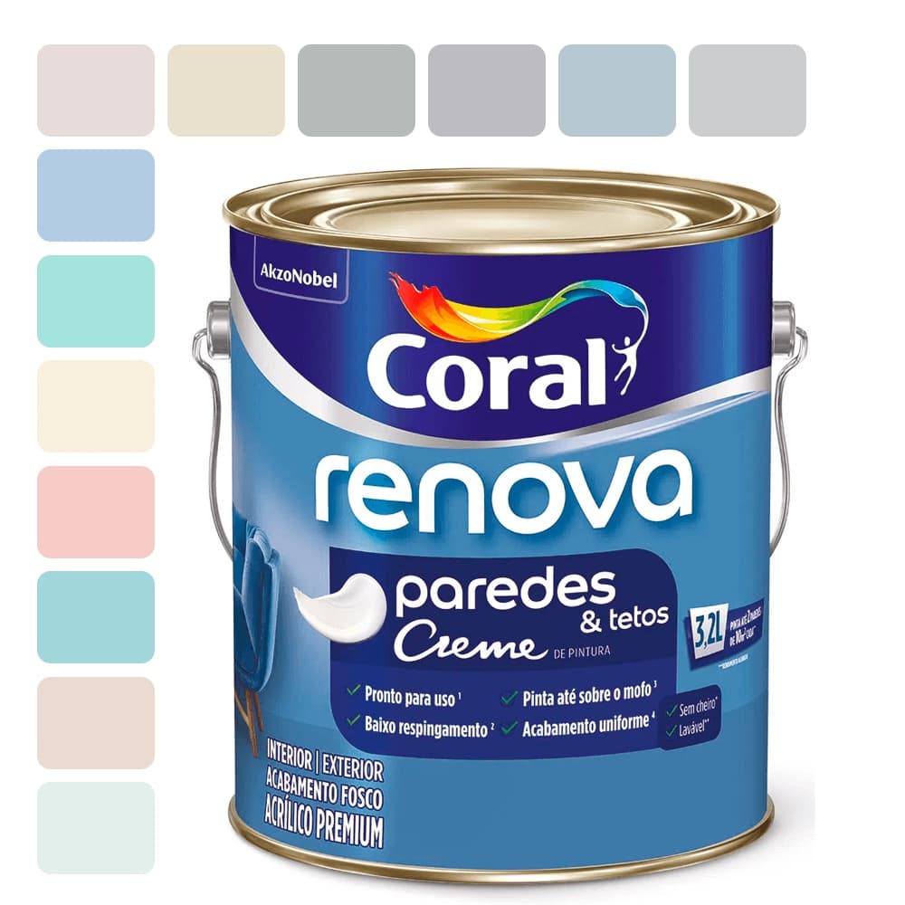 Tinta Para Paredes E Tetos Anti Mofo Coral Renova 3,2l