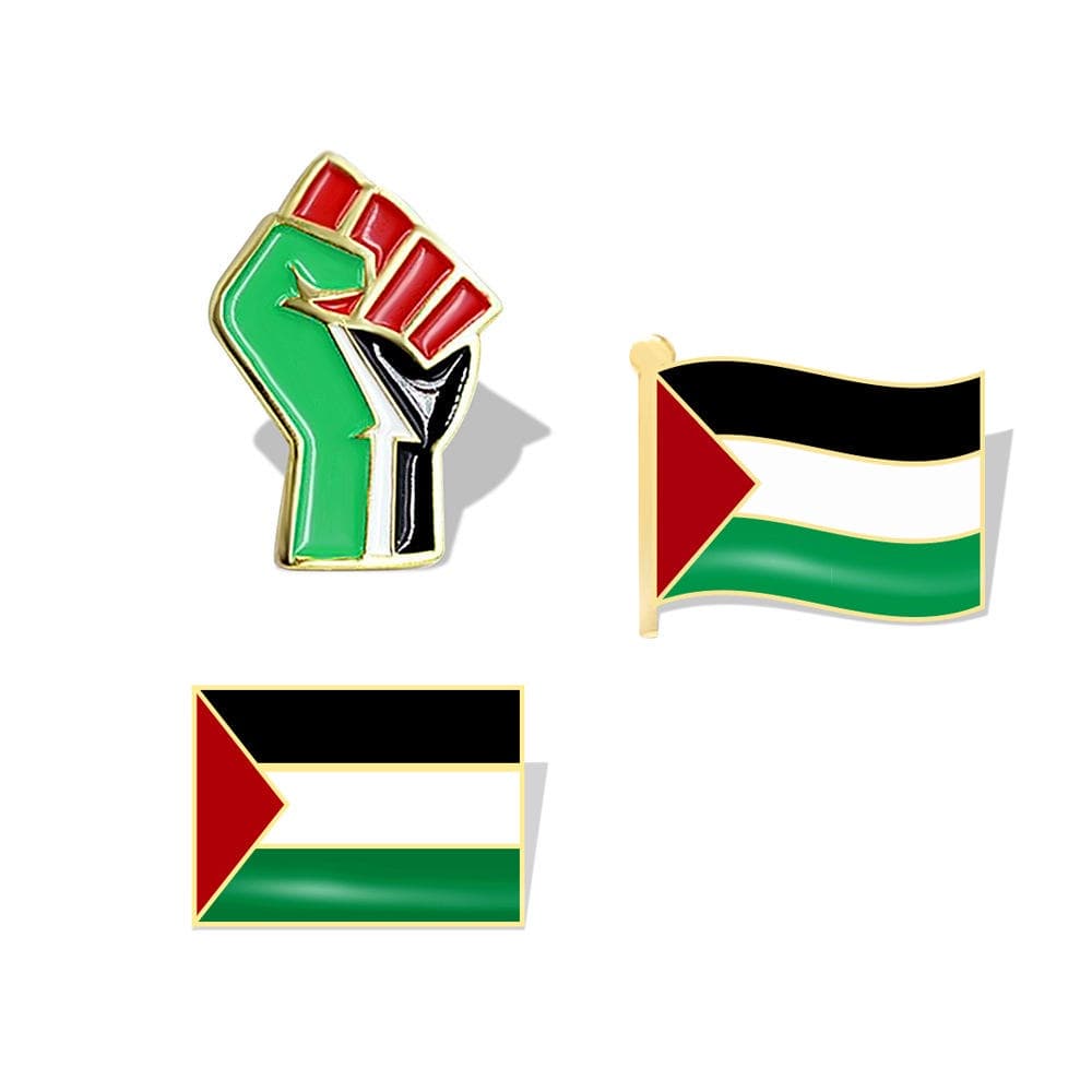 1 Peça Broche De Bandeira Da Palestina Cor Emblema De Metal Crachá Lapela Sem